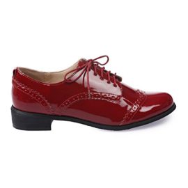 La Modeuse – Derbies vernis à bout rond avec surpiqûre bordeaux La Modeuse – Derbies vernis à bout rond avec surpiqûre bordeaux 3