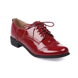 La Modeuse – Derbies vernis à bout rond avec surpiqûre bordeaux La Modeuse – Derbies vernis à bout rond avec surpiqûre bordeaux 2