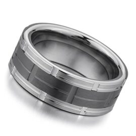 MunkiMix Tungstène Anneau Bague Bague Argent Noir Rayé Mariage Unique Brossé Homme MunkiMix Tungstène Anneau Bague Bague Argent Noir Rayé Mariage Unique Brossé Homme 4