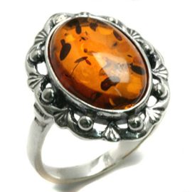 Noda Bague classique Ambre de la Baltique Argent sterling Noda Bague classique Ambre de la Baltique Argent sterling