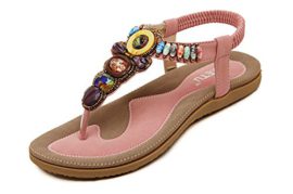 Ohmais femmes dames fille Flattie sandale été Tongs flip plat Flops Sandales avec Bohême perles Ohmais femmes dames fille Flattie sandale été Tongs flip plat Flops Sandales avec Bohême perles