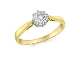 Or – 1.58.409z – Femme – Or jaune 9 carats Diamant Bague simple Or – 1.58.409z – Femme – Or jaune 9 carats Diamant Bague simple 2