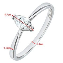 Revoni – Bague de fiançailles en or blanc 9 carats et diamant marquise solitaire 0,25 carat Revoni – Bague de fiançailles en or blanc 9 carats et diamant marquise solitaire 0,25 carat 4