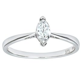 Revoni – Bague de fiançailles en or blanc 9 carats et diamant marquise solitaire 0,25 carat Revoni – Bague de fiançailles en or blanc 9 carats et diamant marquise solitaire 0,25 carat 2