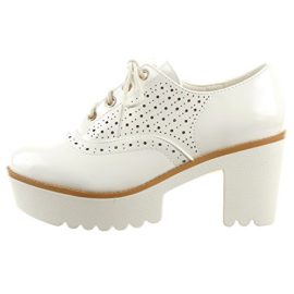 Sopily-Chaussure-Mode-Derbies-Plateforme-Cheville-femmes-Perfore-Talon-haut-bloc-75-CM-Blanc-0-0