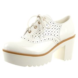 Sopily-Chaussure-Mode-Derbies-Plateforme-Cheville-femmes-Perfore-Talon-haut-bloc-75-CM-Blanc-0