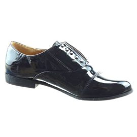 Sopily-Chaussure-Mode-Richelieu-Cheville-femmes-verni-Talon-bloc-2-CM-Noir-0-0