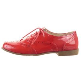 Sopily-Chaussure-Mode-Richelieu-Mocassin-Cheville-femmes-Brillant-verni-Perfore-Talon-bloc-2-CM-Rouge-0-0