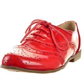 Sopily-Chaussure-Mode-Richelieu-Mocassin-Cheville-femmes-Brillant-verni-Perfore-Talon-bloc-2-CM-Rouge-0-1