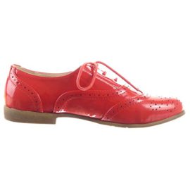 Sopily-Chaussure-Mode-Richelieu-Mocassin-Cheville-femmes-Brillant-verni-Perfore-Talon-bloc-2-CM-Rouge-0-3