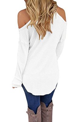 T-Shirt Blouse Bretelles Manches Longues Epaule Dénudée Chic Sexy Top Casual Printemps – Koobea T-Shirt Blouse Bretelles Manches Longues Epaule Dénudée Chic Sexy Top Casual Printemps – Koobea 3