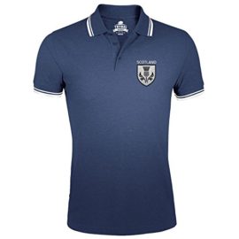 Écosse Trybal Rugby Chardon Logo Brodé Polo pour Homme 6 nations unies Écosse Trybal Rugby Chardon Logo Brodé Polo pour Homme 6 nations unies