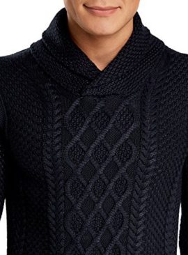 oodji Ultra Homme Pull à Torsades avec Col Châle oodji Ultra Homme Pull à Torsades avec Col Châle 4