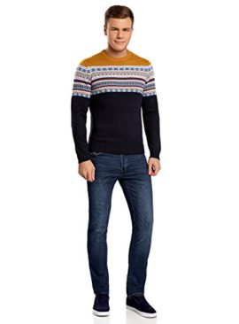 oodji Ultra Homme Pull Long à Motif Jaquard Contrasté oodji Ultra Homme Pull Long à Motif Jaquard Contrasté 6