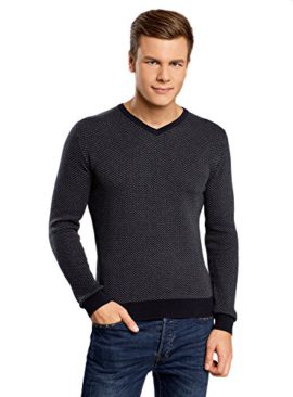 oodji Ultra Homme Pull-over à Motif Fin Jacquard oodji Ultra Homme Pull-over à Motif Fin Jacquard