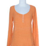 claude et chesne cols et ronds femme de couleur orange