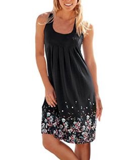 Aitos Femmes Robe été de Plage Sans Manches Cou Ronde A-ligne Imprimé Robe Courte Fleurie Casual Aitos Femmes Robe été de Plage Sans Manches Cou Ronde A-ligne Imprimé Robe Courte Fleurie Casual 2