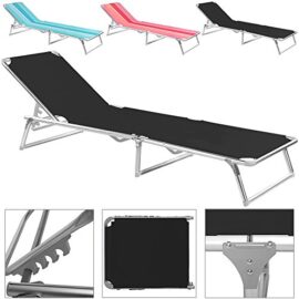 Chaise longue pliable Noir Bleu Rose – Transat Bain de soleil Jardin Plage Chaise longue pliable Noir Bleu Rose – Transat Bain de soleil Jardin Plage