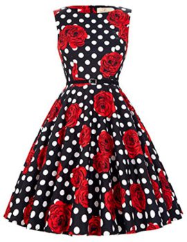 GRACE-KARIN-1950s-Audrey-Rockabilly-Robe-de-Cocktail-Rtro-Imprime-Sans-Manche-0