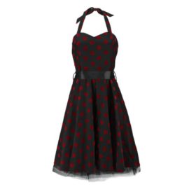 HR-London-Neckholder-Robe-FLOCK-DOTTED-noir-rouge-0