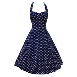 LUOUSE Robe de Bal/Soirée Licou Vintage année 40 50 60 avec des Points Polka LUOUSE Robe de Bal/Soirée Licou Vintage année 40 50 60 avec des Points Polka