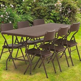 ProBache-Table-pliante-dappoint-effet-rsine-tresse-marron-180-cm-pour-camping-ou-rception-0-3