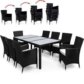 Salon de jardin 17 pcs – Ensemble table & 8 chaises Alu Polyrotin Verre Salon de jardin 17 pcs – Ensemble table & 8 chaises Alu Polyrotin Verre