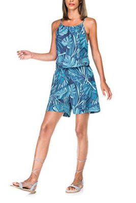 Salsa – Combi-short à bretelles avec imprimé feuilles tropicales en nuances bleues – Femme Salsa – Combi-short à bretelles avec imprimé feuilles tropicales en nuances bleues – Femme 5