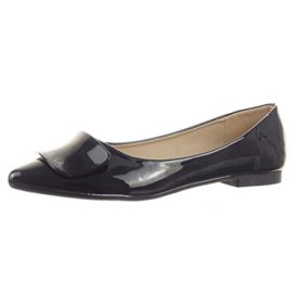 Sopily-Chaussure-Mode-Ballerine-Cheville-femmes-Brillant-verni-Talon-bloc-1-CM-Noir-0