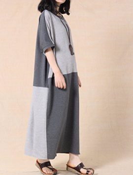 Vogstyle-Femme-Robe-dt-Ample-Jointif–Manches-Chauvre-souris-Gris-0-3