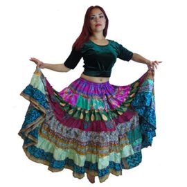 1-7-Yard-Tribal-Gypsy-Maxi-Jupe-Tiered-Jupes-de-danse-du-ventre-Mlange-de-soie-Banjara-Fits-S-M-L-XL-ONE-SIZE-34-46-0