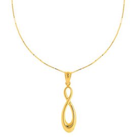 14 k jaune or brillant à pendentif du signe de l’infini sur Tube 18 « Collier 14 k jaune or brillant à pendentif du signe de l’infini sur Tube 18 « Collier 2