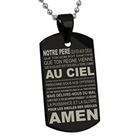 Acier-Inoxydable-La-prire-du-Seigneur-Plaque-didentification-Pendentif--Gravure-Personnalise-0