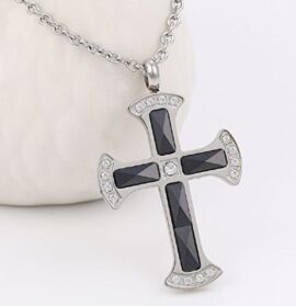 Cadeau Fête des Mères LORELYS Cadeau d’amour Homme Femme Collier Pendentif Croix Religieuse – Lumière et Protection – Acier inoxydable et Céramique Noir Incrusté De Zircons – Chaîne Offerte Cadeau Fête des Mères LORELYS Cadeau d’amour Homme Femme Collier Pendentif Croix Religieuse – Lumière et Protection – Acier inoxydable et Céramique Noir Incrusté De Zircons – Chaîne Offerte 3