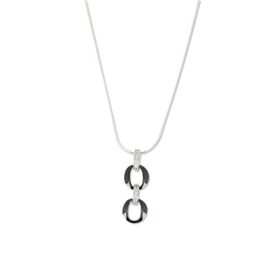 Collier argent massif Miloa noir Collier argent massif Miloa noir