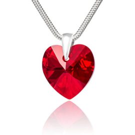 Collier en argent avec des éléments Swarovski d’origine Pendentif, rouge, 18 mm, avec Box, un cadeau parfait pour une femme ou une petite amie Collier en argent avec des éléments Swarovski d’origine Pendentif, rouge, 18 mm, avec Box, un cadeau parfait pour une femme ou une petite amie 2