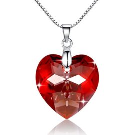 GoSparking Rouge Collier pendentif en Argent 925 cristal de coeur avec le cristal autrichien pour les femmes GoSparking Rouge Collier pendentif en Argent 925 cristal de coeur avec le cristal autrichien pour les femmes