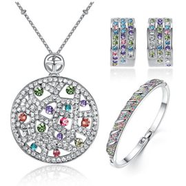 GoSparking multicolore du cristal 18K or blanc plaqué alliage veines Set avec cristal autrichien pour les femmes ST48328 GoSparking multicolore du cristal 18K or blanc plaqué alliage veines Set avec cristal autrichien pour les femmes ST48328 2