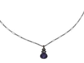 Guess-UBN91103-Collier-avec-Pendentif-Femme-Acier-inoxydable-Cristal-Oxyde-de-zirconium-Violet-40-cm-0