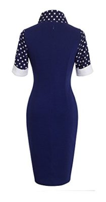 HOMEYEE Robe Moulante Polka Dot Manches Courtes Femme B47 HOMEYEE Robe Moulante Polka Dot Manches Courtes Femme B47 3