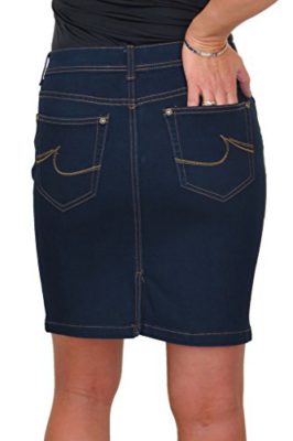 ICE (2551-1) Mini-Jupe en Jeans Extensible Bleu Indigo, taille 40 à 52. ICE (2551-1) Mini-Jupe en Jeans Extensible Bleu Indigo, taille 40 à 52. 3