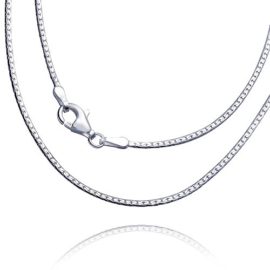 Materia Ancre Chaîne Argent 925 ovale Enfoncée 1,7 mm – Collier Femme – Argent + Box # K40 Materia Ancre Chaîne Argent 925 ovale Enfoncée 1,7 mm – Collier Femme – Argent + Box # K40