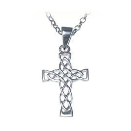 Pendentif-Croix-Celtique-en-argent-sterling-avec-457-cm-Chane-en-Argent-0