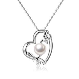 Pendentif Femme Collier Coeur en Perle Blanche de Qualité AAA Bijoux Argent 925 Idée cadeau d’anniversaire femme de Saint Valentinou ou cadeau fête des mères par VIKI LYNN Pendentif Femme Collier Coeur en Perle Blanche de Qualité AAA Bijoux Argent 925 Idée cadeau d’anniversaire femme de Saint Valentinou ou cadeau fête des mères par VIKI LYNN