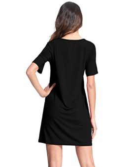 StyleDome-Femme-Mini-Robe-Tunique-Col-V-Manches-Courtes-Casual-Sexy-Robe-de-Soire-Cocktail-Club-0-0