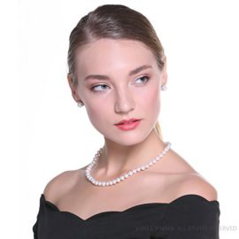 VIKI LYNN Collier Fantaisie Femme en perle blanche de culture d’eau douce classe AAA fermoir de fleur Diamètre de perle 7/8mm Idée Cadeau Femme Original VIKI LYNN Collier Fantaisie Femme en perle blanche de culture d’eau douce classe AAA fermoir de fleur Diamètre de perle 7/8mm Idée Cadeau Femme Original 6