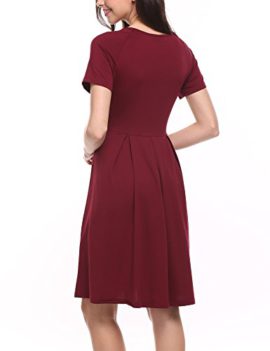 Vessos-Femme-Robe-De-Cocktail-Col-Rond-Trapze-Manches-Courtes-0-0