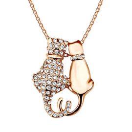 Yparah-Collier-Femme-avec-Pendentif-Duo-Chats-Plaqu-Or-Rose-Cristal-de-Swarovski-Ide-Cadeau-Fte-des-Mres-0