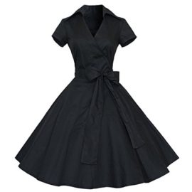 ZAFUL Robe Vintage années 50 ‘s Style Audrey Hepburn Rockabilly Swing Robe de soirée cocktaile Robe de Bal à Manches Courtes ZAFUL Robe Vintage années 50 ‘s Style Audrey Hepburn Rockabilly Swing Robe de soirée cocktaile Robe de Bal à Manches Courtes