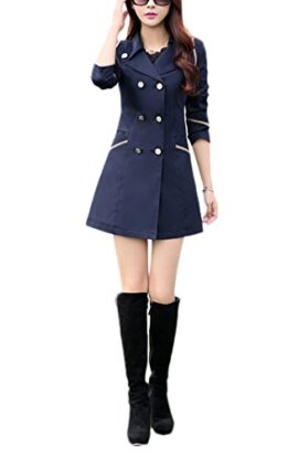 Blansdi 2016 Femme Manteau Trench Double Boutonnage Col Droit Trench coat veste printemps et d’automne léger mince manches longues pour femmes léger la modèle classiqu Blansdi 2016 Femme Manteau Trench Double Boutonnage Col Droit Trench coat veste printemps et d’automne léger mince manches longues pour femmes léger la modèle classiqu